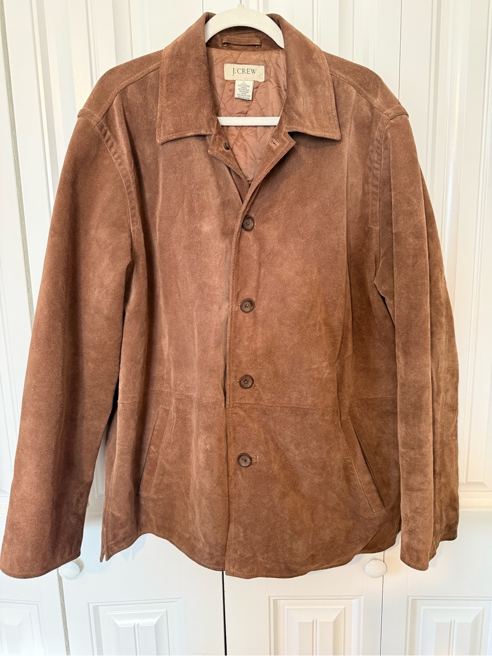 J. Crew Men's Brown Suede Button-Front Shirt Jacket